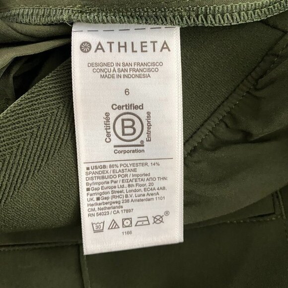 Athleta Brooklyn Heights Pants Size 6 Green Polyester Spandex NWT PT-2072 - Picture 11 of 13